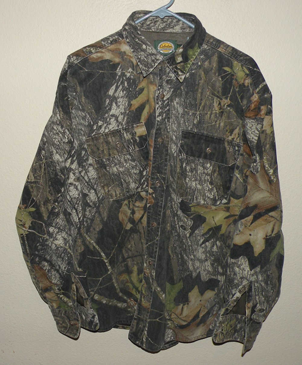 Cabela’s Scent-Lok Men’s Large LS Lined Button Shirt Mossy Oak Break-Up Camo